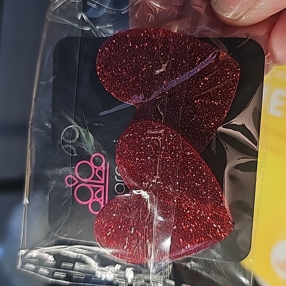 Sparkly Sweethearts Red Post Earrings Heart - Picture 4 of 5